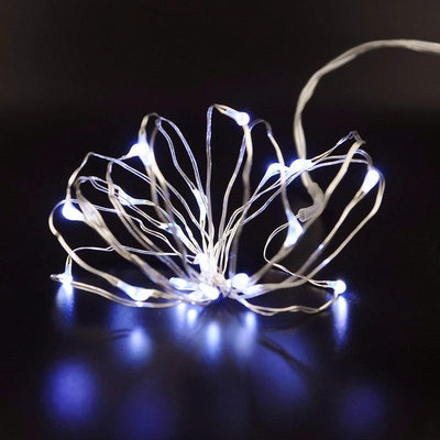 7.5 FT|20 LED Battery Operated Cool White Fairy String Lights With Silver Wire - AsianImportStore.com - B2B Wholesale Lighting and Decor