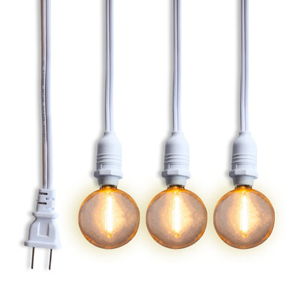 Star Lantern Triple Socket White Weatherproof Outdoor Pendant Light Lamp Cord, E12, 19 Ft - Electrical Swag Light Kit