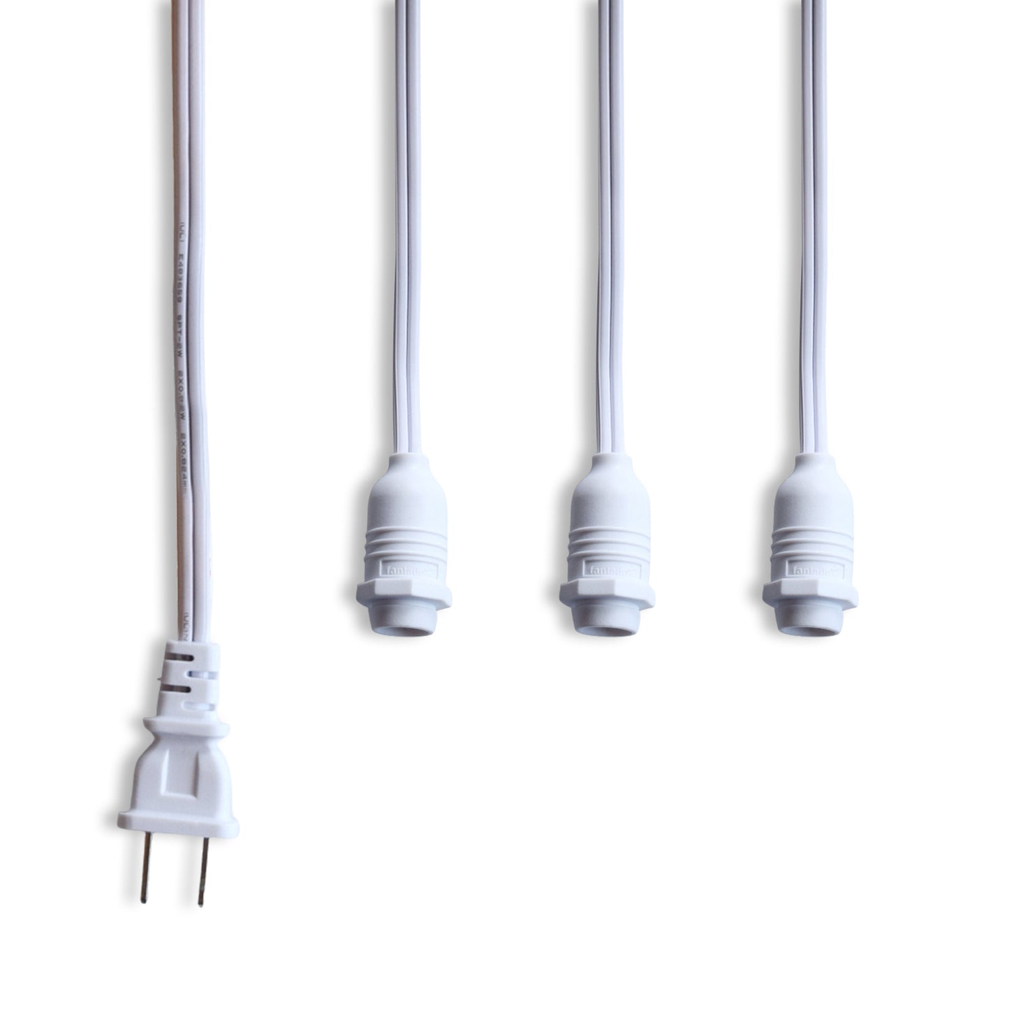 Star Lantern Triple Socket White Weatherproof Outdoor Pendant Light Lamp Cord, E12, 19 Ft - Electrical Swag Light Kit