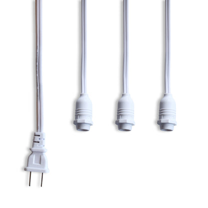Star Lantern Triple Socket White Weatherproof Outdoor Pendant Light Lamp Cord, E12, 19 Ft - Electrical Swag Light Kit