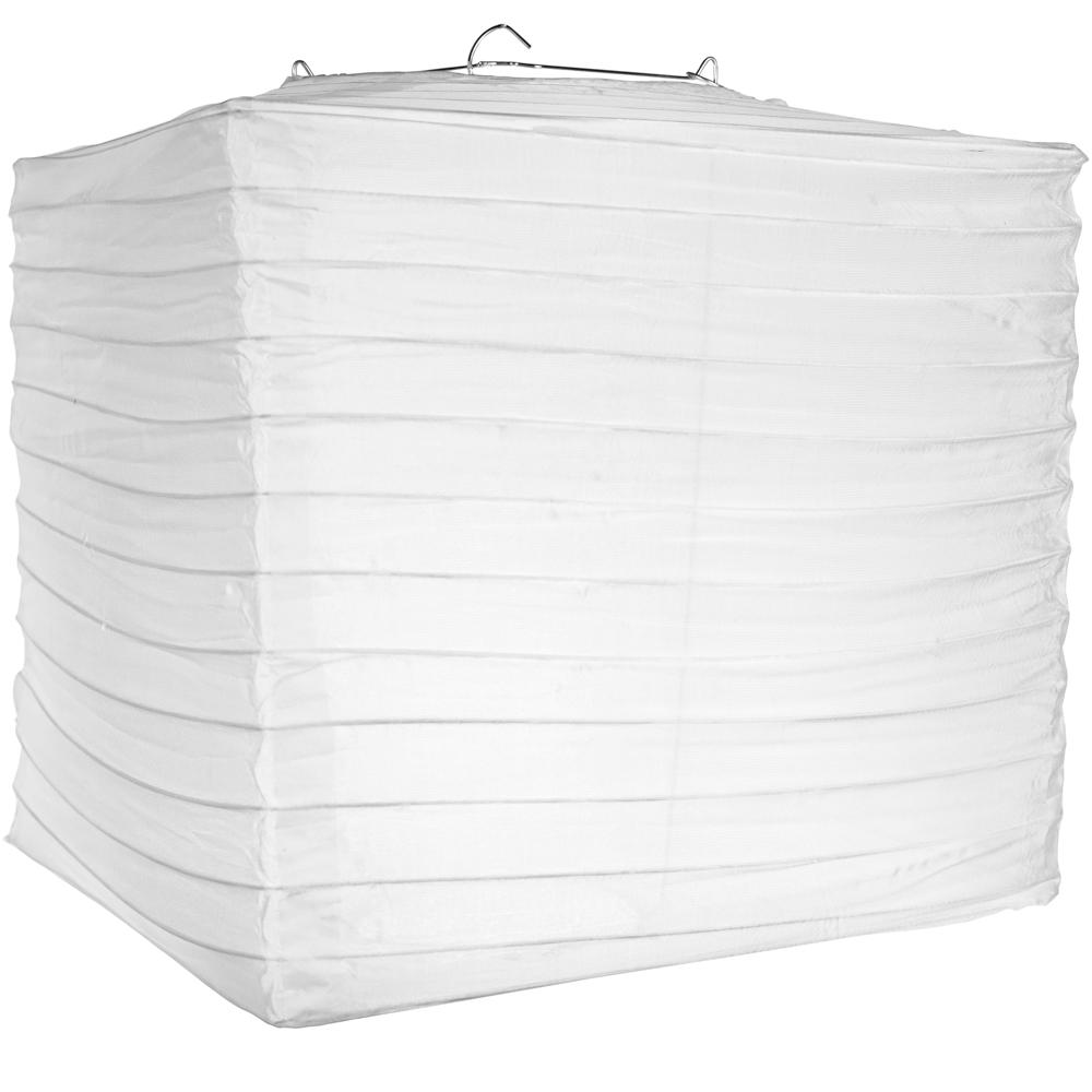 10" White Shimmering Nylon Square Lantern - AsianImportStore.com - B2B Wholesale Lighting and Decor