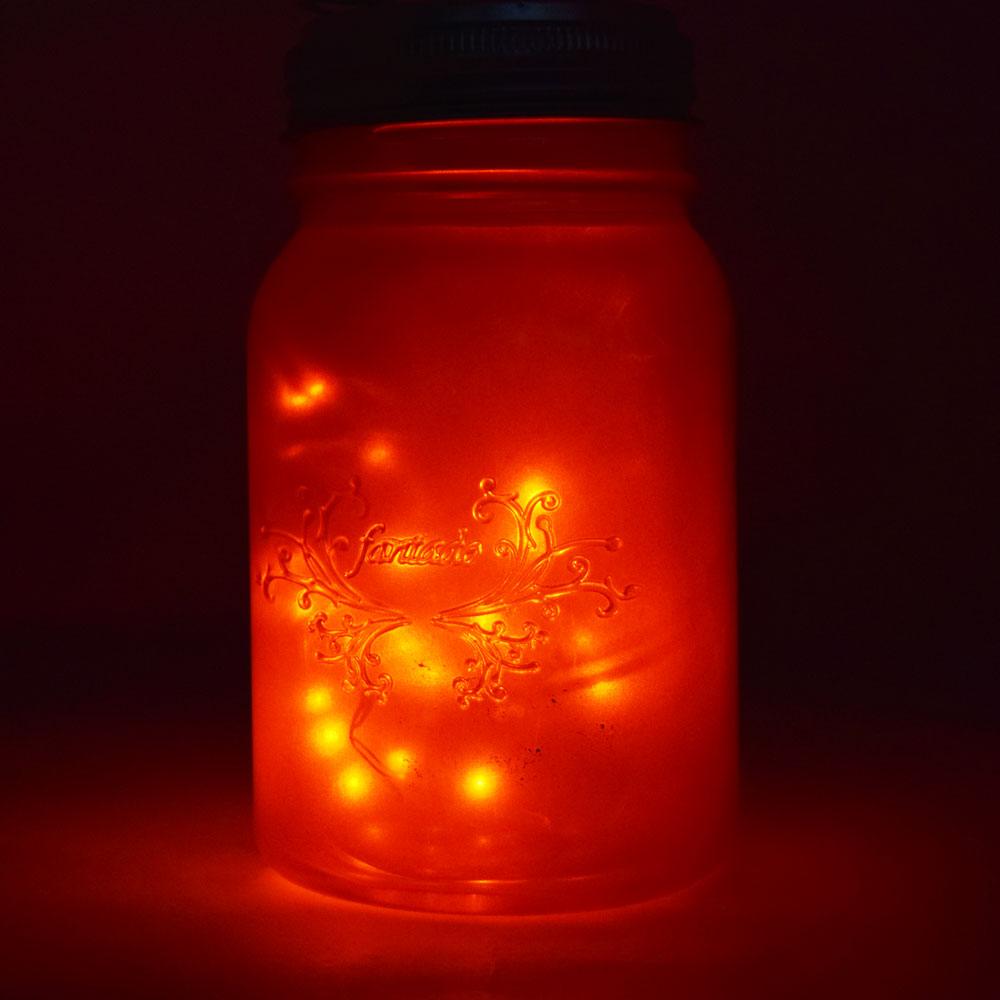  Fantado Wide Mouth Fuchsia / Hot Pink Mason Jar Luminaria Light w/ Hanging Red Fairy LED Kit - AsianImportStore.com - B2B Wholesale Lighting and Decor