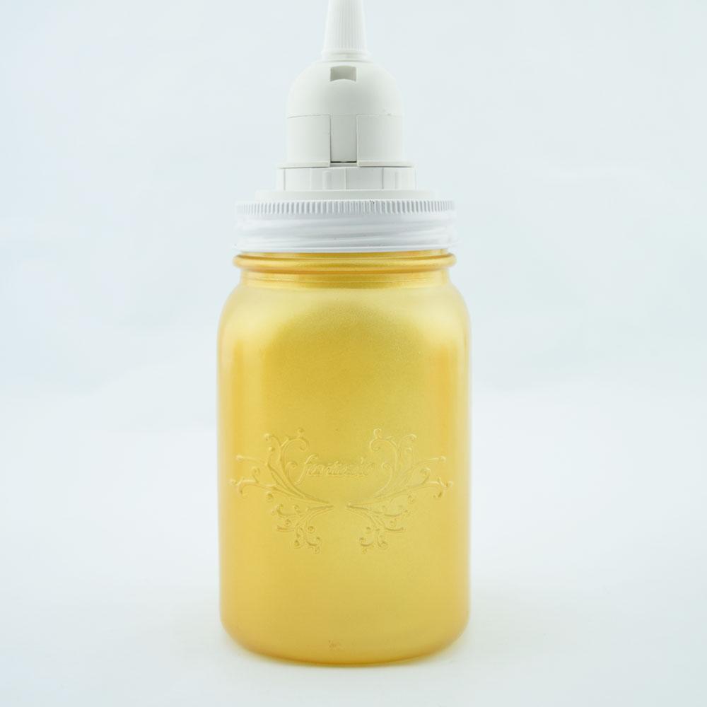Fantado Frosted Yellow Gold Mason Jar Pendant Light Kit, Wide Mouth, White Cord, 15FT - AsianImportStore.com - B2B Wholesale Lighting & Decor since 2002