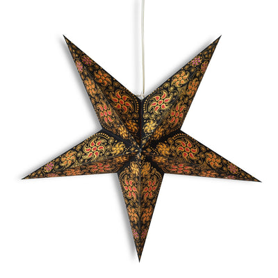 24" Black / Gold Winds Glitter Paper Star Lantern, Hanging Wedding & Party Decoration - AsianImportStore.com - B2B Wholesale Lighting and Decor