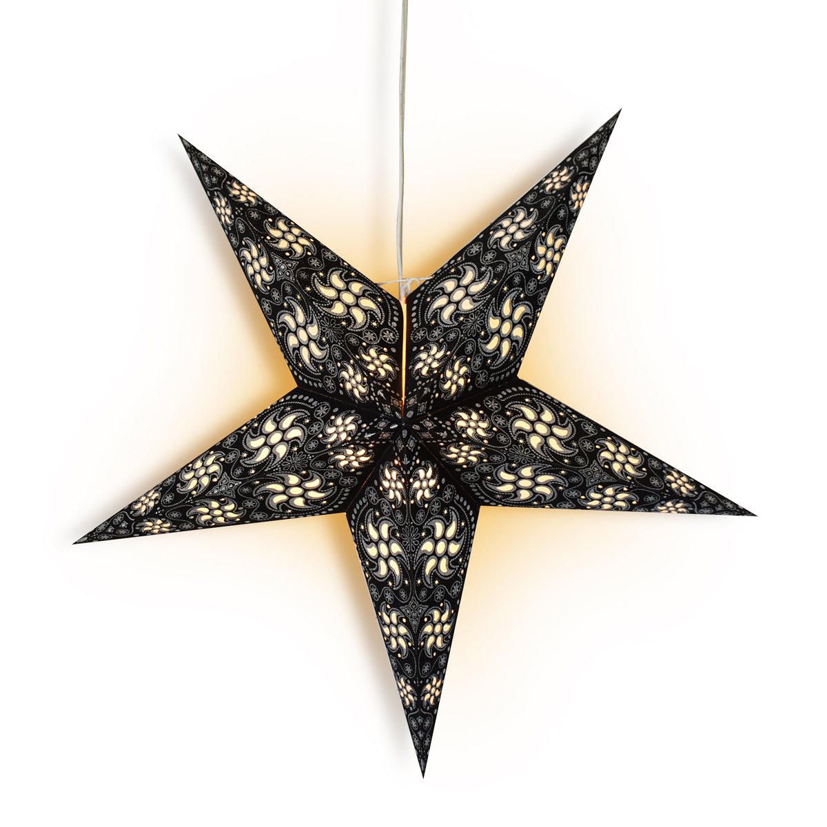 24" Black Winds Paper Star Lantern, Hanging Wedding & Party Decoration - AsianImportStore.com - B2B Wholesale Lighting and Decor