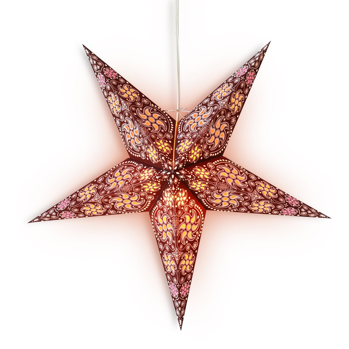 24" Brown Winds Paper Star Lantern, Hanging Wedding & Party Decoration - AsianImportStore.com - B2B Wholesale Lighting and Decor