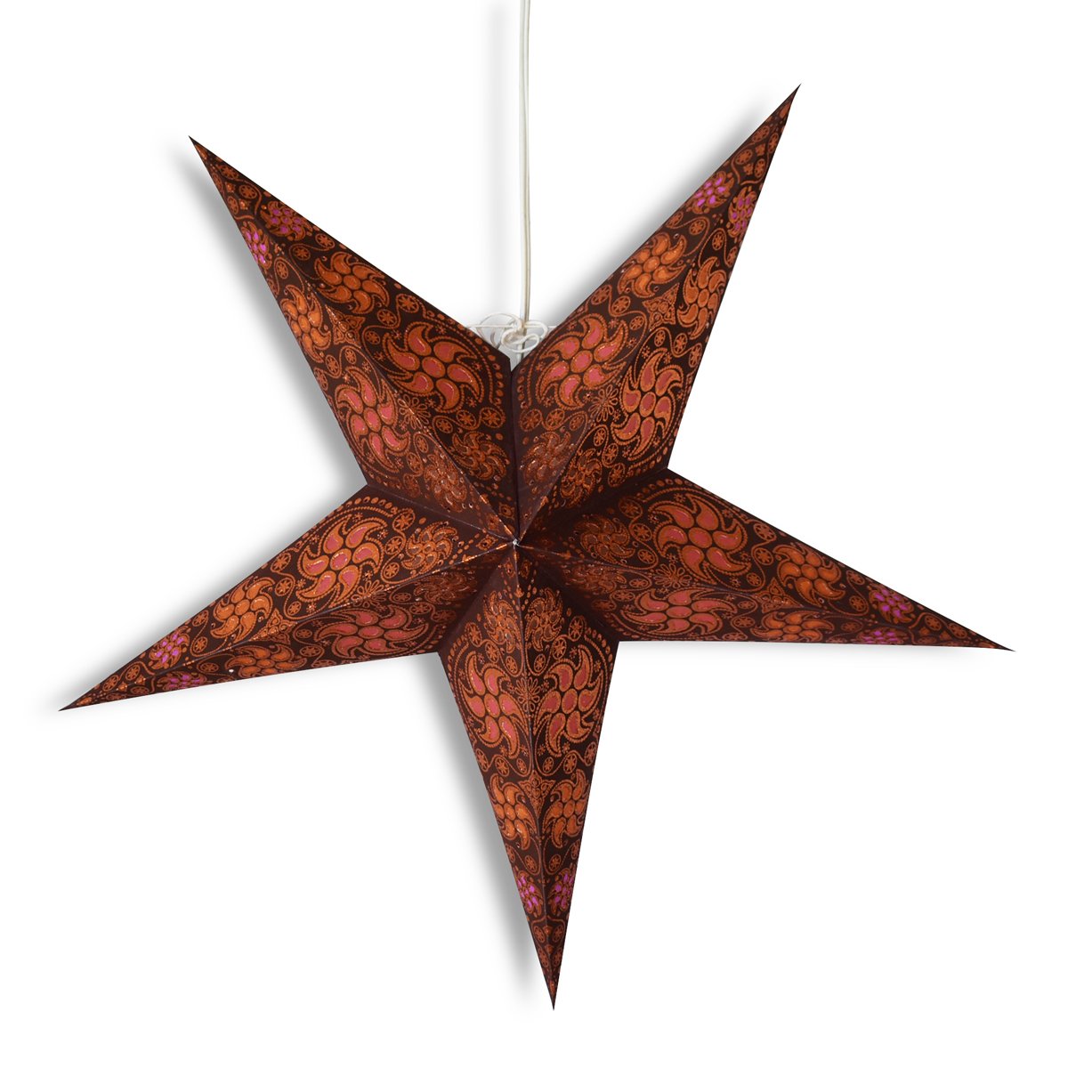 24" Brown Winds Glitter Paper Star Lantern, Hanging Wedding & Party Decoration - AsianImportStore.com - B2B Wholesale Lighting and Decor