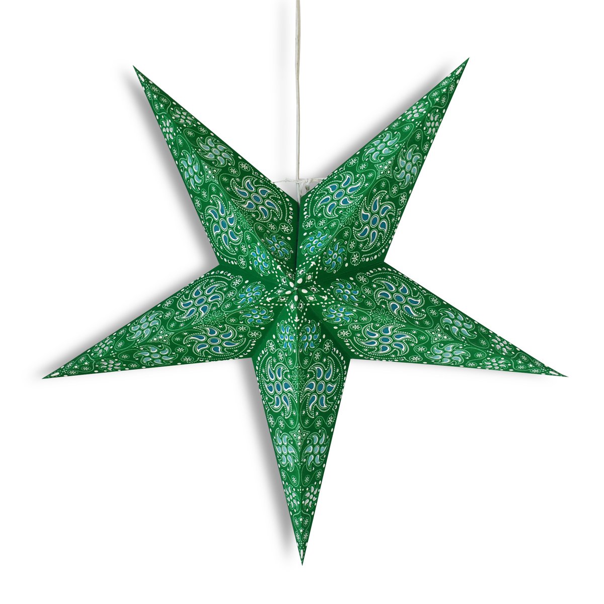 3-PACK + Cord | 24" Green Winds Paper Star Lantern and Lamp Cord Hanging Decoration - AsianImportStore.com - B2B Wholesale Lighting and Decor