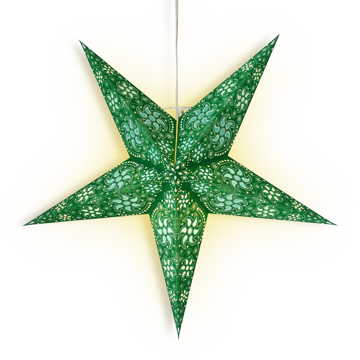 24" Green Winds Paper Star Lantern, Hanging Wedding & Party Decoration - AsianImportStore.com - B2B Wholesale Lighting and Decor