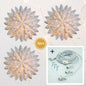 3-PACK + Cord | White Winter Wreath 24" Pizzelle Designer Illuminated Paper Star Lanterns and Lamp Cord Hanging Decorations - AsianImportStore.com - B2B Wholesale Lighting and Decor