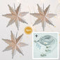 3-PACK + Cord | White Winter North Star 32" Pizzelle Designer Illuminated Paper Star Lanterns and Lamp Cord Hanging Decorations - AsianImportStore.com - B2B Wholesale Lighting and Decor