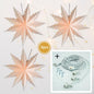 3-PACK + Cord | White Winter Ice Crystal 32" Pizzelle Designer Illuminated Paper Star Lanterns and Lamp Cord Hanging Decorations - AsianImportStore.com - B2B Wholesale Lighting and Decor