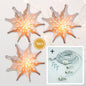 3-PACK + Cord | White Winter Diamond 27" Pizzelle Designer Illuminated Paper Star Lanterns and Lamp Cord Hanging Decorations - AsianImportStore.com - B2B Wholesale Lighting and Decor