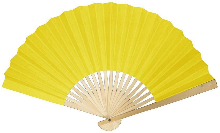 9" Yellow Paper Hand Fans w/ Beige Organza Bag (Combo 10 Pack) - AsianImportStore.com - B2B Wholesale Lighting and Decor