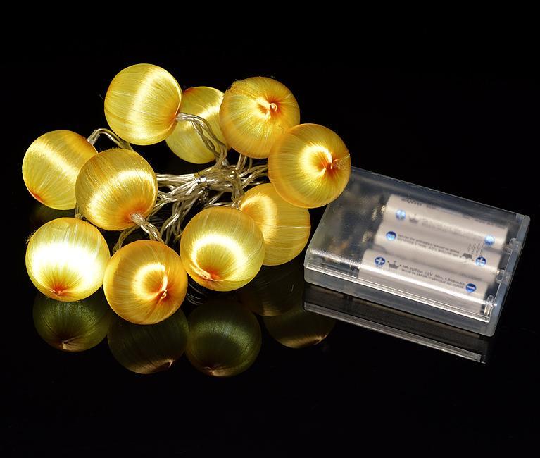 Yellow Silk Ball String Light (20 PACK) - AsianImportStore.com - B2B Wholesale Lighting and Décor