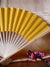 9" Yellow Silk Hand Fans for Weddings (10 Pack) - AsianImportStore.com - B2B Wholesale Lighting and Decor