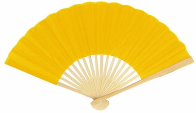 BULK PACK (50) 9" Yellow Silk Hand Fans for Weddings - AsianImportStore.com - B2B Wholesale Lighting and Decor